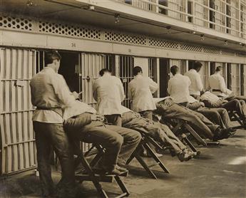 (U.S. FEDERAL PENITENTIARY--ATLANTA, GEORGIA) Presentation album belonging to Prison Warden William H. Moyer with 51 chilling photograp